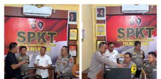 Kapolres Melawi Bersama Tim Itwasda Polda Kalbar Pantau Ruang Layanan 110